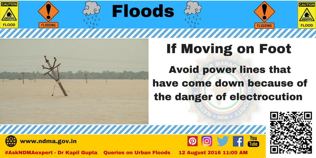 If moving on foot - avoid power lines that have come down because of the danger of electrocution